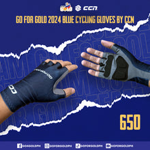 Load image into Gallery viewer, Go for Gold 2024 Blue Cycling Gloves by CCN