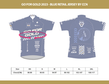 Load image into Gallery viewer, Go For Gold 2023 - Blue Retail Jersey and Bib Short Set by CCN