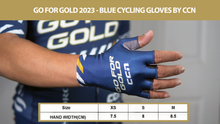 Load image into Gallery viewer, Go for Gold 2023 Blue Cycling Gloves by CCN