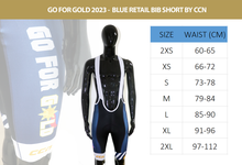 Load image into Gallery viewer, Go For Gold 2023- Blue Retail Bib Short by CCN